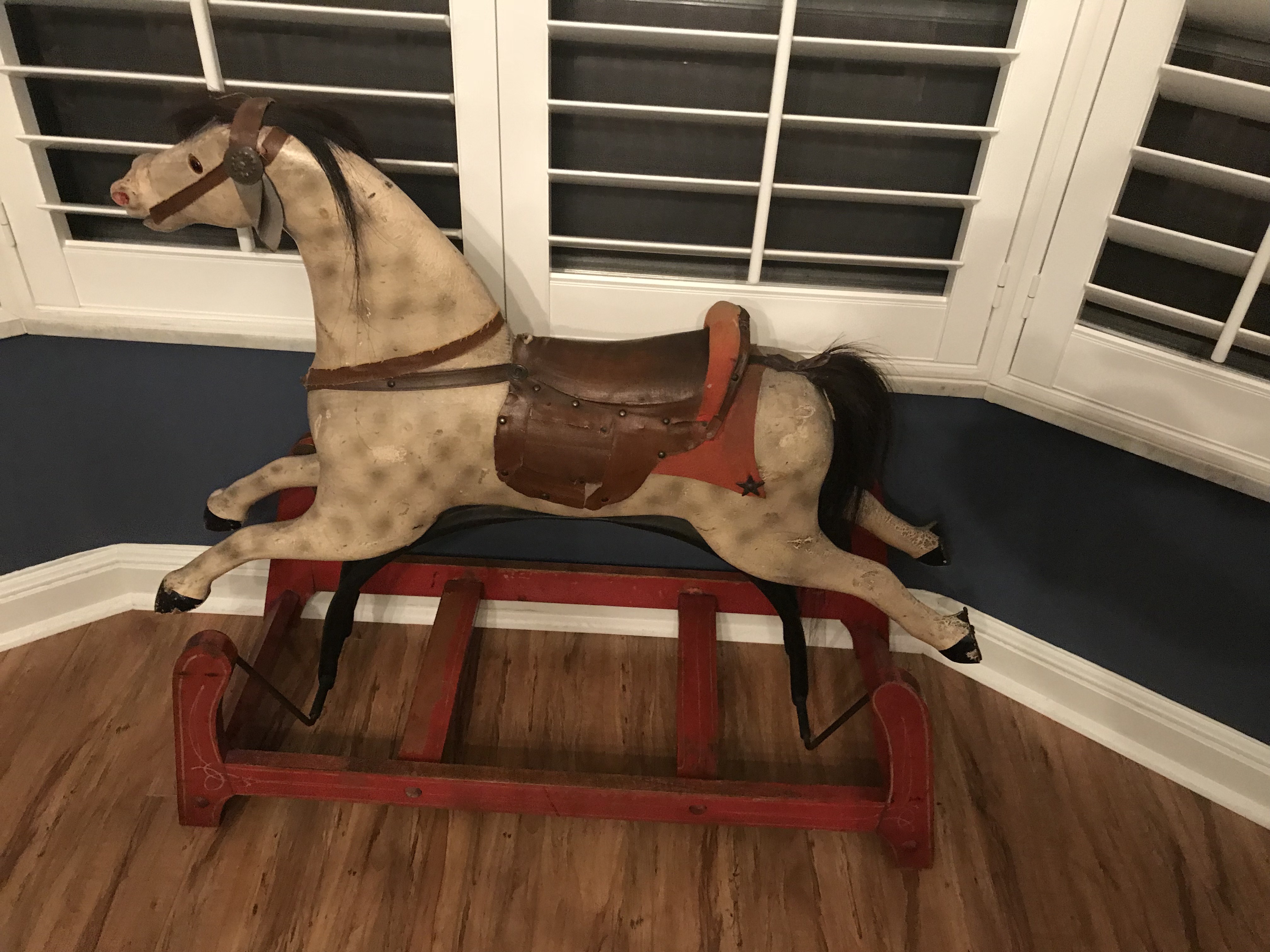 wooden glider rocking horse