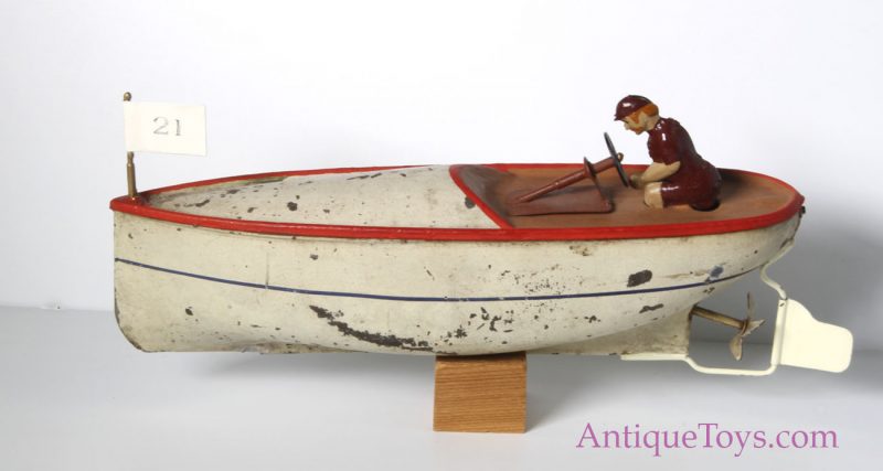 Arnold Speedboat Tin Windup, Vintage Boat Toy <FONT COLOR="ff000 ">*SOLD*</font> - Image 4