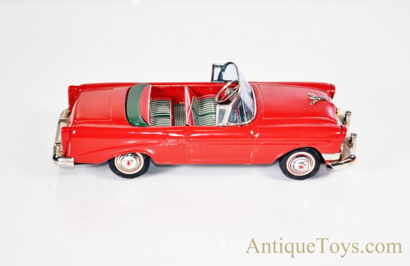 Bandai #563 Red Chevrolet Open Car Friction Tin Litho Convertible Model Car Toy Japan with Box - Image 2