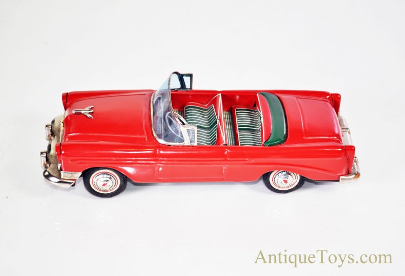 Bandai #563 Red Chevrolet Open Car Friction Tin Litho Convertible Model Car Toy Japan with Box - Image 3