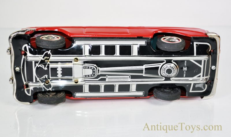 Bandai #563 Red Chevrolet Open Car Friction Tin Litho Convertible Model Car Toy Japan with Box - Image 11