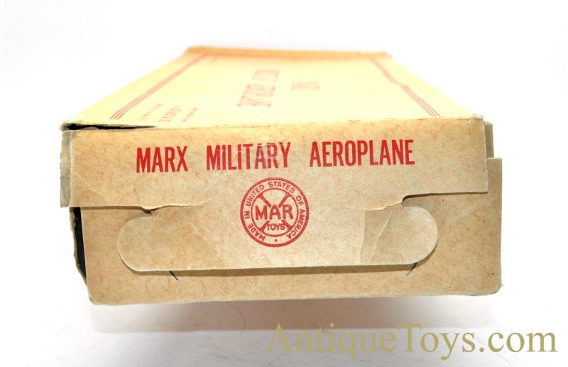 1950’s Marx Toys “Military Aeroplane” Tin Lithographed Windup U.S. Army Bomber Toy with Box <FONT COLOR="ff000 ">*SOLD*</font> - Image 2