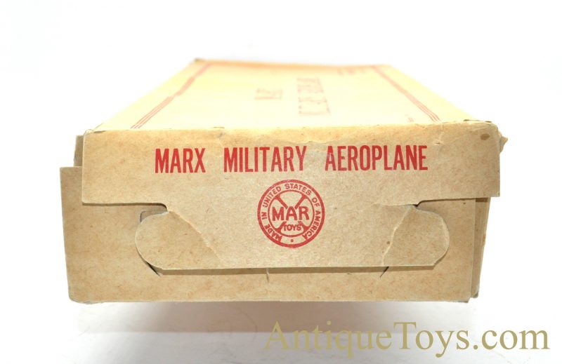 1950’s Marx Toys “Military Aeroplane” Tin Lithographed Windup U.S. Army Bomber Toy with Box <FONT COLOR="ff000 ">*SOLD*</font> - Image 3