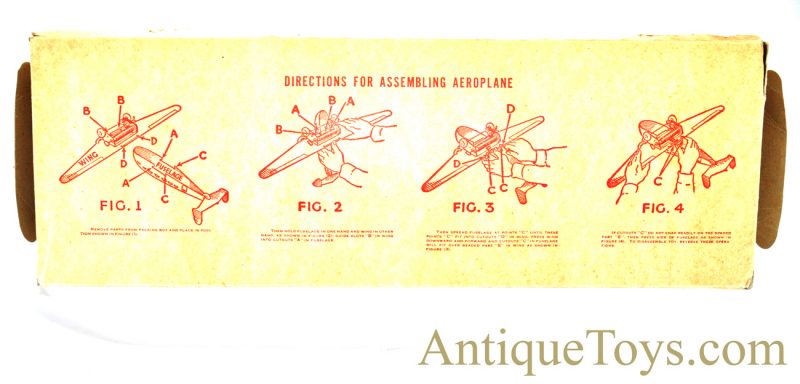 1950’s Marx Toys “Military Aeroplane” Tin Lithographed Windup U.S. Army Bomber Toy with Box <FONT COLOR="ff000 ">*SOLD*</font> - Image 4