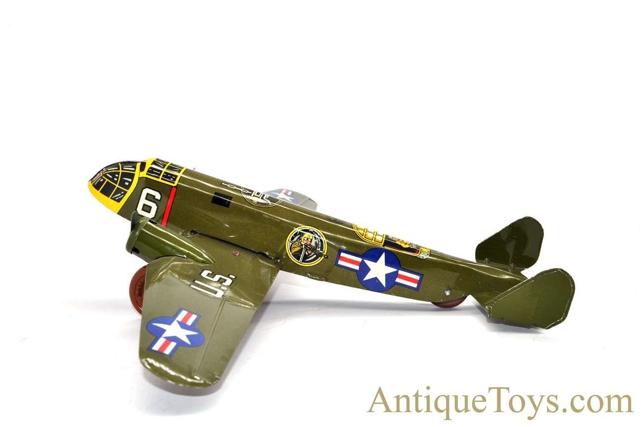 1950's Marx Toys “Military Aeroplane” Tin Lithographed Windup U.S.