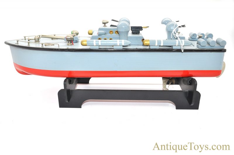 Vintage Battery Operated Wooden PT Boat in Amazing Hand Painted Condition <FONT COLOR="ff000 ">*SOLD*</font>