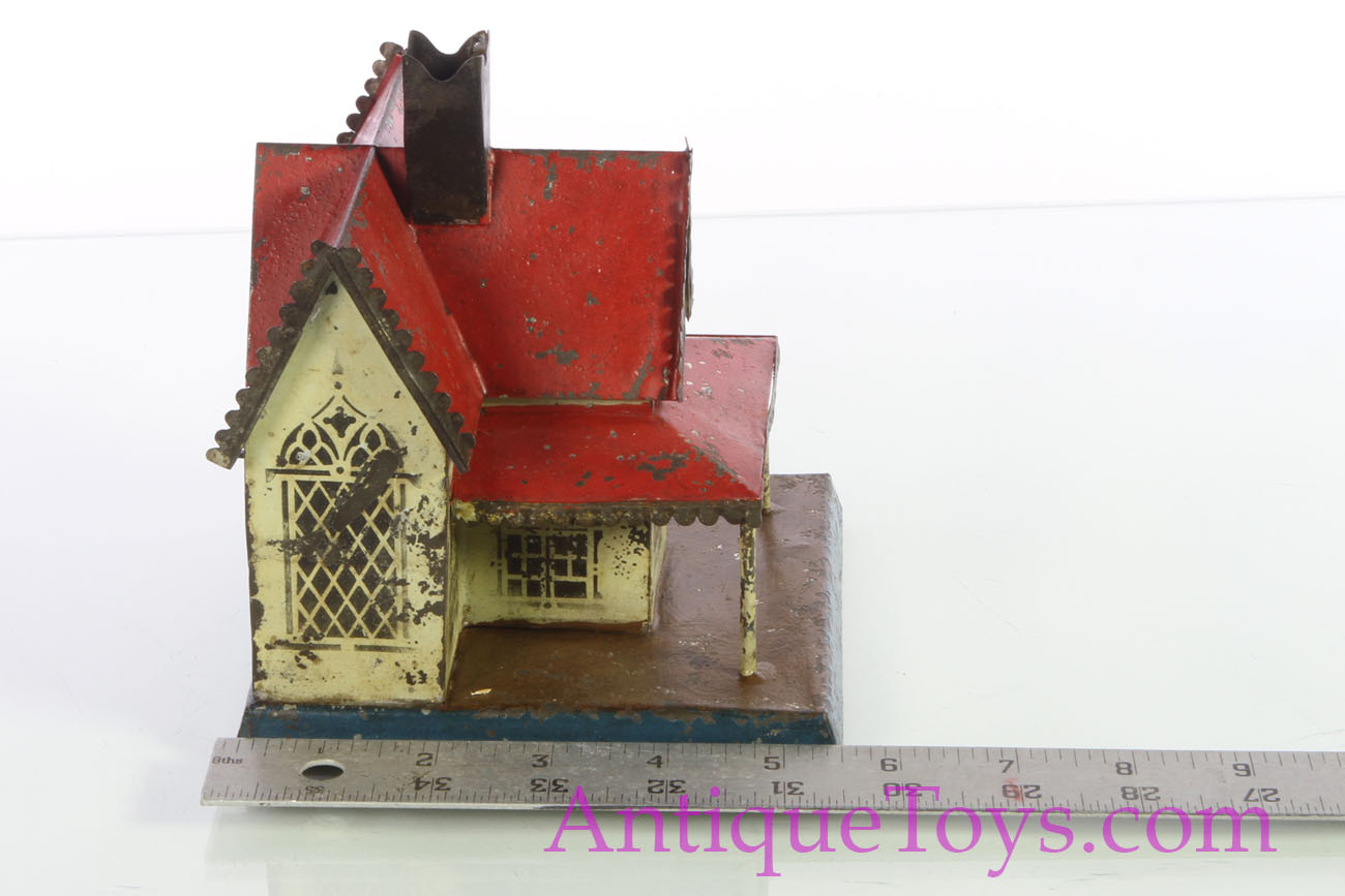 George Brown Tin House Bank *SOLD* - AntiqueToys.com - Antique