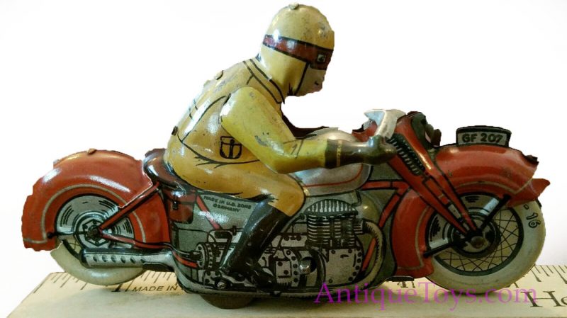 G. Fischer German Windup Tin Motorcycle <FONT COLOR="ff000 ">*SOLD*</font>