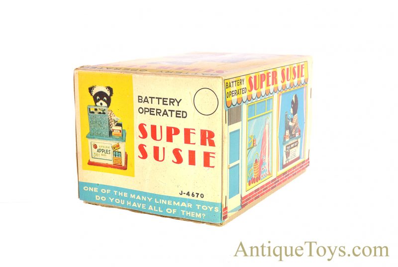 Rare Vintage Mint Linemar “Super Susie” #J-4670 Tin Lithographed Japanese Battery Operated Cashier Bear with Box for Sale <FONT COLOR="ff000 ">*SOLD*</font> - Image 13