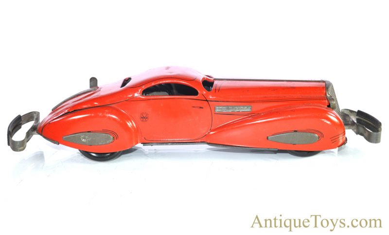 Marx Vintage ca. 1930’s Red Lithographed Tin Windup “Reversible Coupe” Marvel Car Bumper Car #711 Toy for Sale <FONT COLOR="ff000 ">*SOLD*</font>