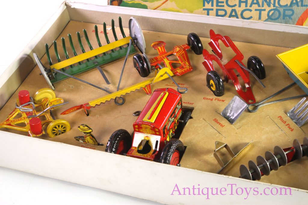 Marx Complete Farm Set with Mechanical Tractor *SOLD* – AntiqueToys.com ...