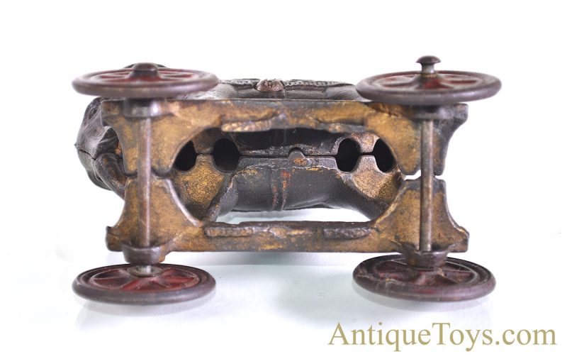 A.C. Williams ca. 1920's Cast Iron Elephant on Platform w/Wheels Still Penny Coin Bank <FONT COLOR="ff000 ">*SOLD*</font> - Image 6