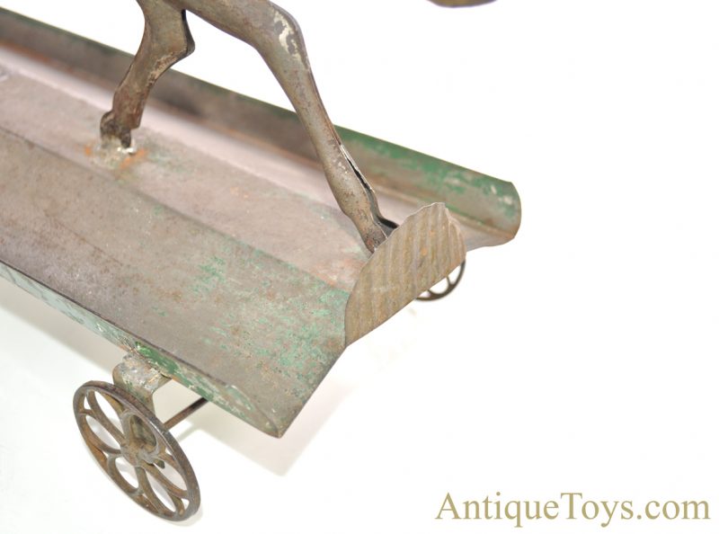 Althof Bergmann ca. 1800’s Tin Pull Toy Horse with Jockey on Belled Platform <FONT COLOR="ff000 ">*SOLD*</font> - Image 9