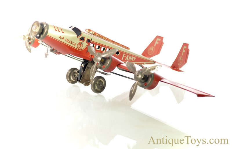 Joustra Air France Four Engine “F-ANNY” Tin Lithographed Windup Toy Airplane with Battery Light for Sale <FONT COLOR="ff000 ">*SOLD*</font>