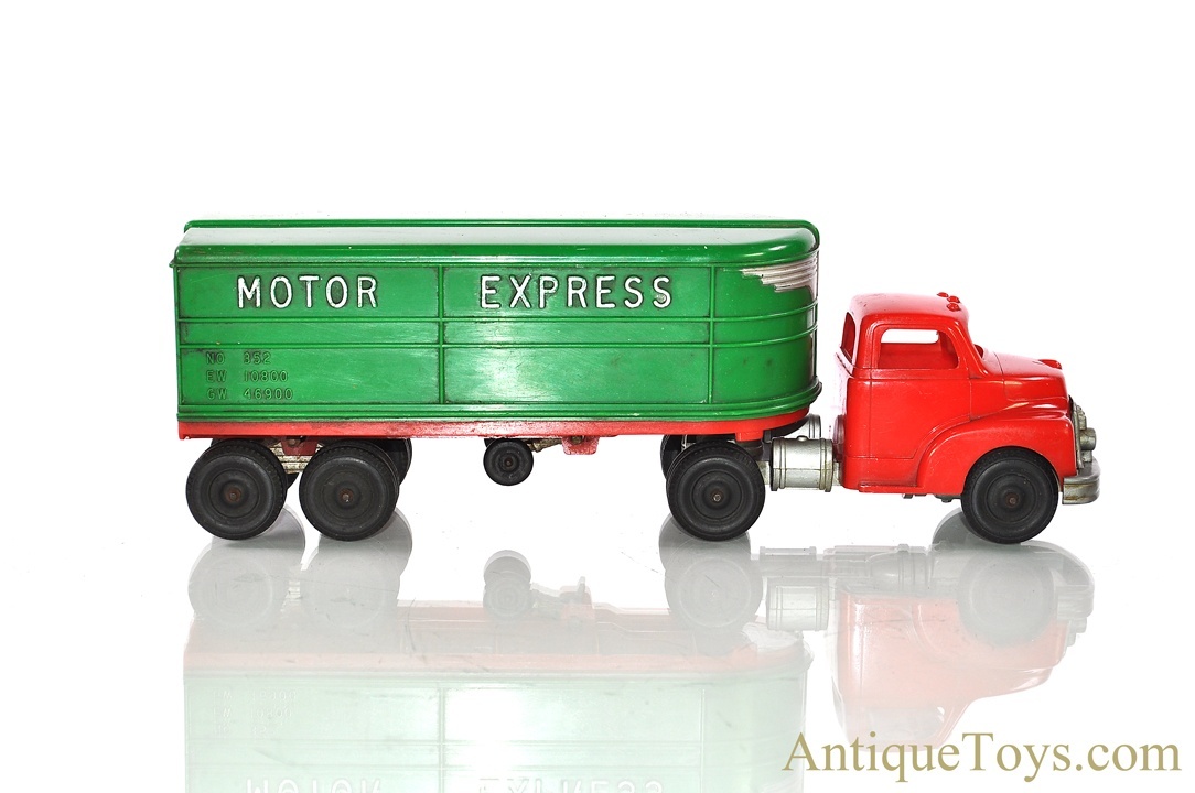 Hubley Kiddie Toy Motor Express #352 Plastic Semi Tractor Trailer