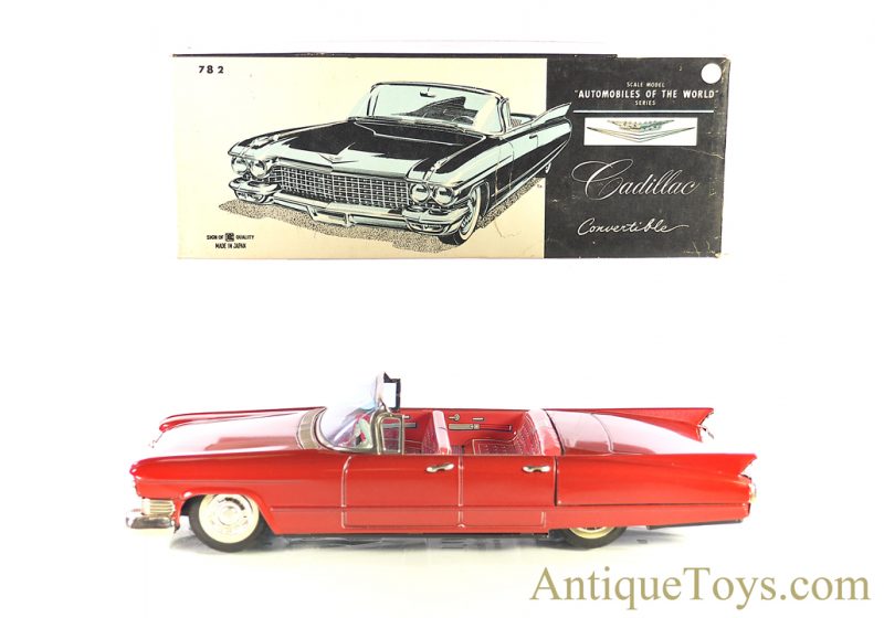 Bandai Cadillac Convertible Automobiles of the World Series #782 Tin Lithographed Friction Japan Scale Model w/Box <FONT COLOR="ff000 ">*SOLD*</font>