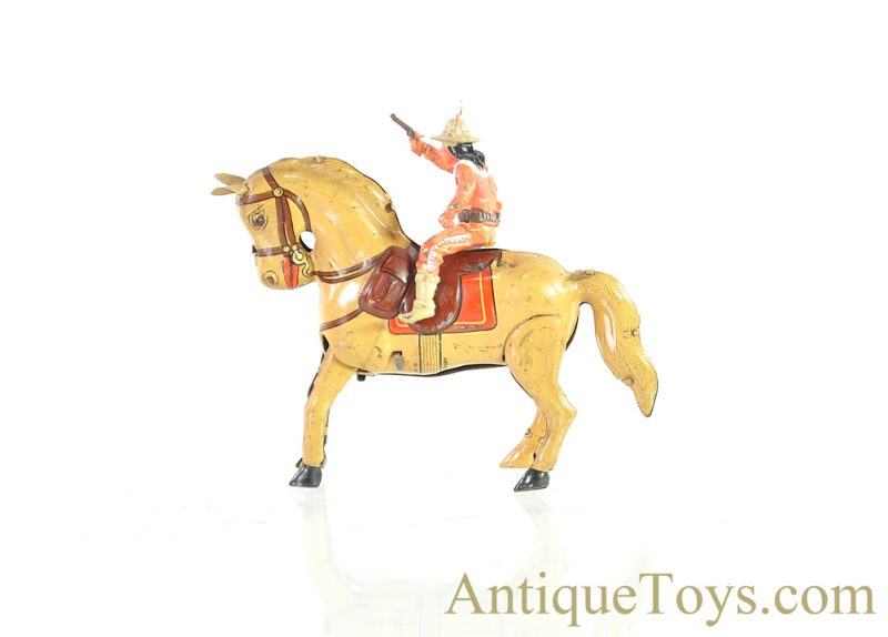 German Tin Lithographed Windup Western Style American Indian on Horse <FONT COLOR="ff000 ">*SOLD*</font> - Image 2