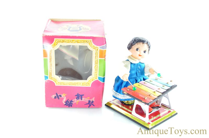 Chinese Tin Lithographed MS085 “Little Performer” Xylophone Girl <FONT COLOR="ff000 ">*SOLD*</font>