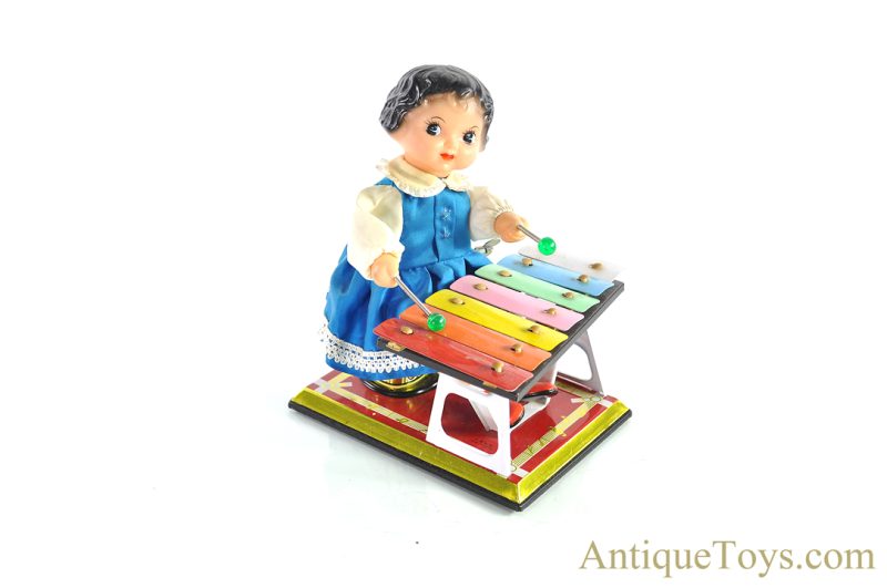 Chinese Tin Lithographed MS085 “Little Performer” Xylophone Girl <FONT COLOR="ff000 ">*SOLD*</font> - Image 3