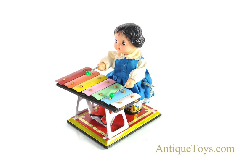 Chinese Tin Lithographed MS085 “Little Performer” Xylophone Girl <FONT COLOR="ff000 ">*SOLD*</font> - Image 4