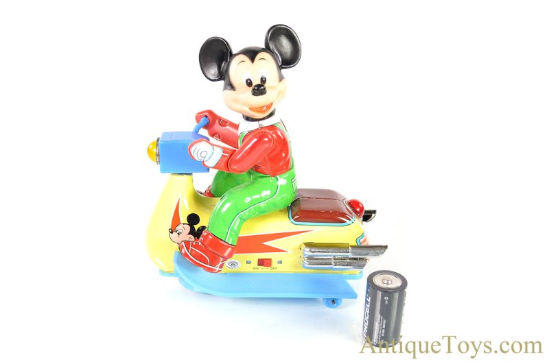 Masudaya Modern Toys (MT) Tin Lithographed Battery Operated Walt Disney "Mickey Mouse Scooter" Japanese Toy with Box <FONT COLOR="ff000 ">*SOLD*</font> - Image 9