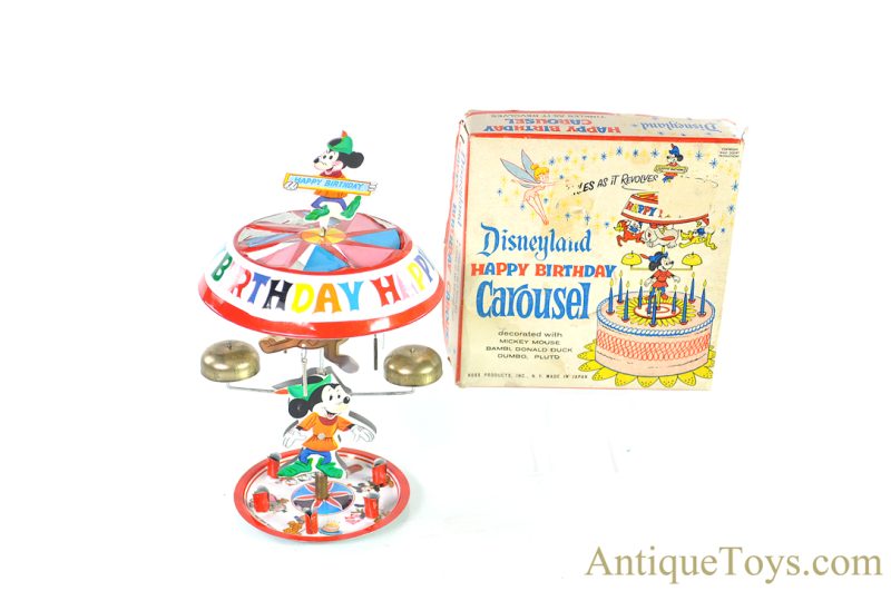 Ross Products Tin Lithographed Walt Disney Productions "Disneyland Happy Birthday Carousel" in Box <FONT COLOR="ff000 ">*SOLD*</font>