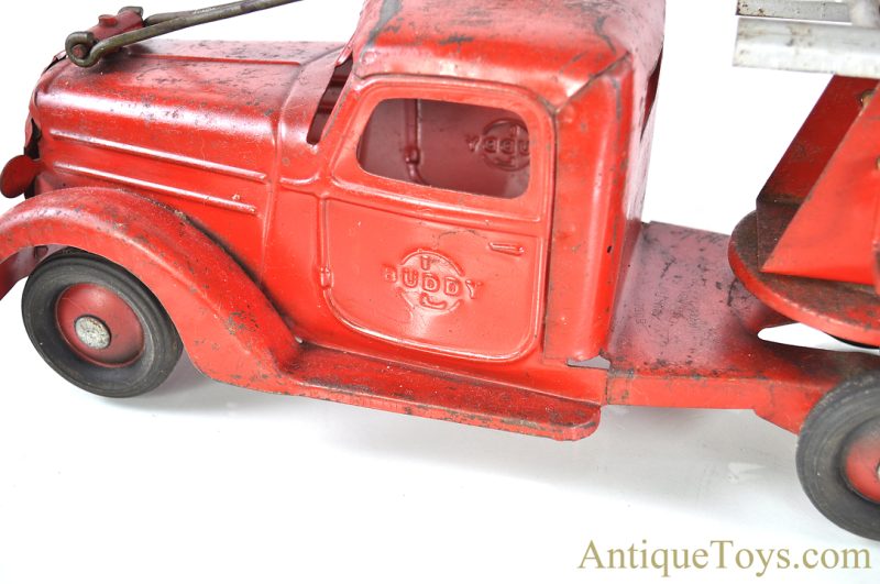 Buddy L Pressed Steel Fire Engine Extension Ladder Fire Truck Ride On or Pull Toy <FONT COLOR="ff000 ">*SOLD*</font> - Image 9