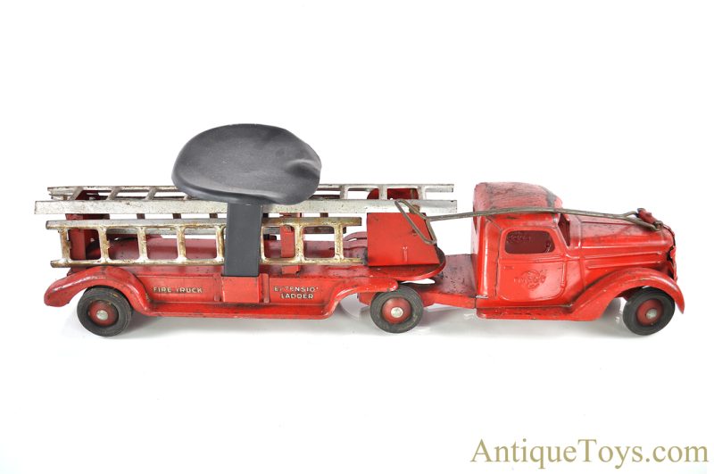 Buddy L Pressed Steel Fire Engine Extension Ladder Fire Truck Ride On or Pull Toy <FONT COLOR="ff000 ">*SOLD*</font>