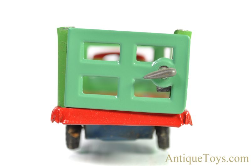 Japanese Tin Lithographed "Friction Farm Truck" Stake Truck with Box <FONT COLOR="ff000 ">*SOLD*</font> - Image 9