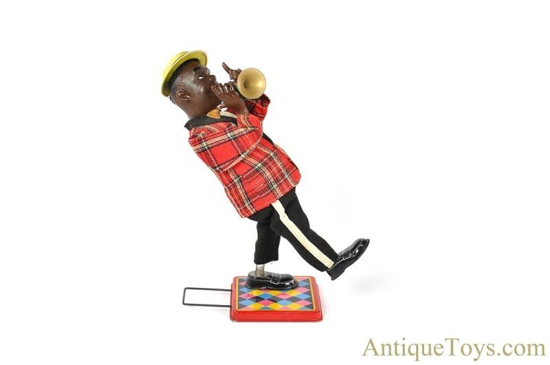 Nomura (TN) Tin Lithographed Windup Louis Armstrong "Mechanical Trumpet Player" Japanese Toy in Box <FONT COLOR="ff000 ">*SOLD*</font> - Image 5