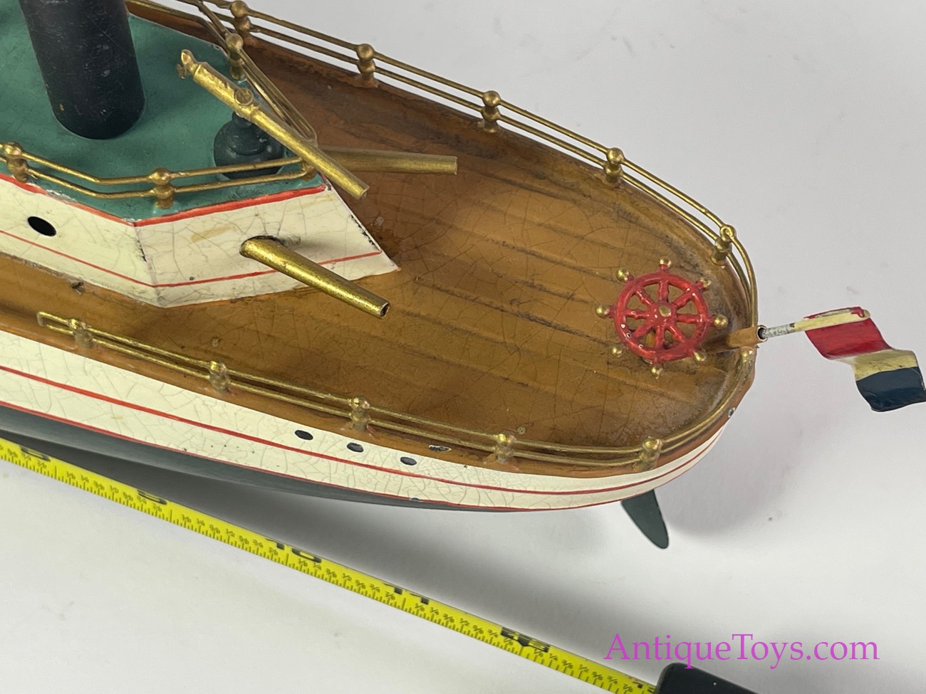 Carette Fleischmann Tin Windup Gunboat Ship Toy *SOLD* -  -  Antique Toys for Sale