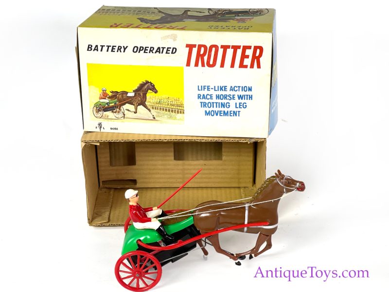 Vintage ca. 1950's Battery Operated "Trotter" Sulky Race Horse Japanese Toy <FONT COLOR="ff000 ">*SOLD*</font>