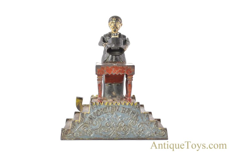 J.E. Stevens Co. Cast Iron No. 337 “Magician Bank” Mechanical Bank <FONT COLOR="ff000 ">*SOLD*</font>