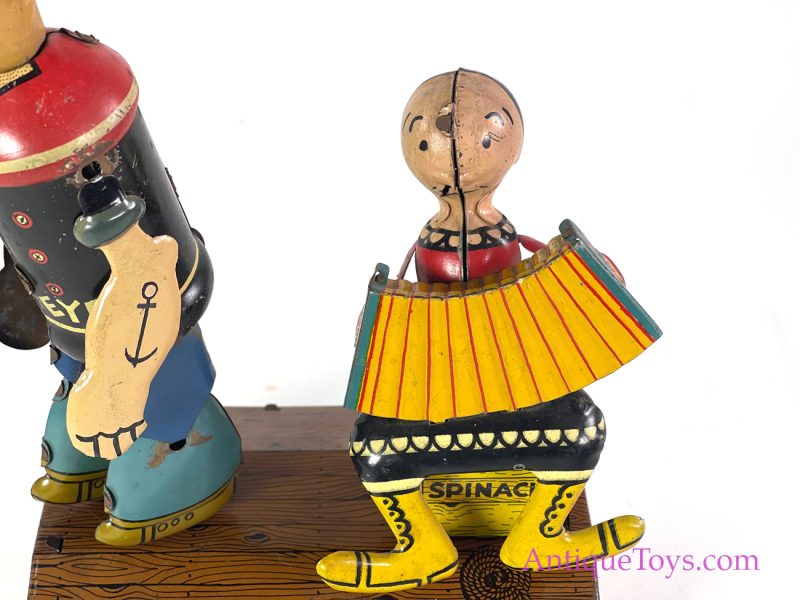 Marx ca. 1930's Tin Lithographed Windup Popeye and Olive Oyl Jigger <FONT COLOR="ff000 ">*SOLD*</font> - Image 11