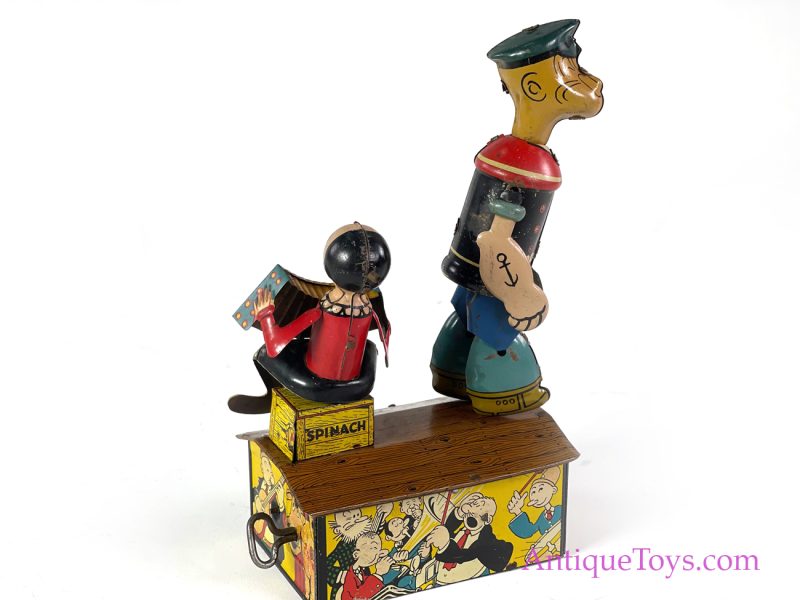 Marx ca. 1930's Tin Lithographed Windup Popeye and Olive Oyl Jigger <FONT COLOR="ff000 ">*SOLD*</font> - Image 7