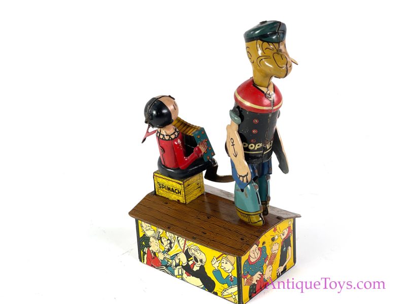 Marx ca. 1930's Tin Lithographed Windup Popeye and Olive Oyl Jigger <FONT COLOR="ff000 ">*SOLD*</font> - Image 6