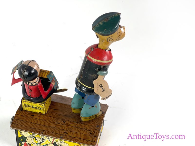 Marx ca. 1930's Tin Lithographed Windup Popeye and Olive Oyl Jigger <FONT COLOR="ff000 ">*SOLD*</font> - Image 4