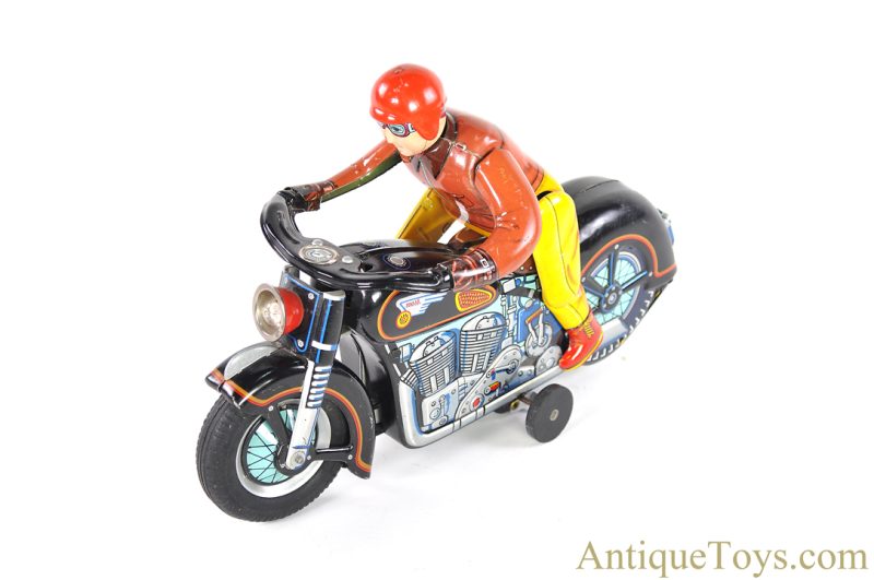 Masudaya Modern Toys (MT) Tin Lithographed Battery-Operated "Atom" Motorcycle "Expert Motorcyclist" <FONT COLOR="ff000 ">*SOLD*</font> - Image 2