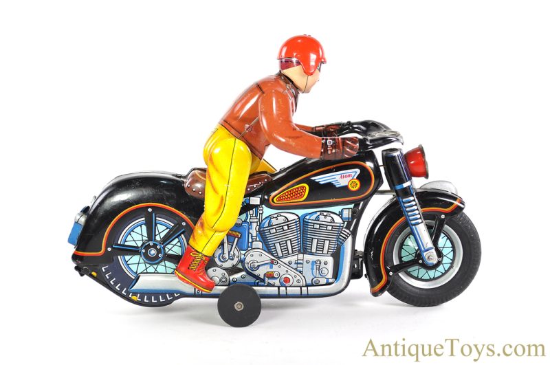 Masudaya Modern Toys (MT) Tin Lithographed Battery-Operated "Atom" Motorcycle "Expert Motorcyclist" <FONT COLOR="ff000 ">*SOLD*</font> - Image 3