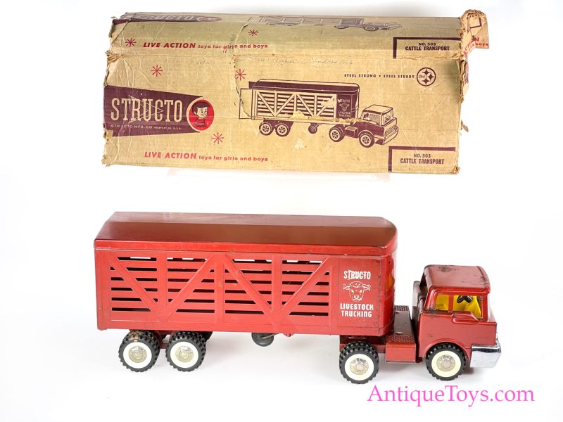 Structo Manufacturing Co. Pressed Steel #503 Cattle Transport "Livestock Trucking" in Box <FONT COLOR="ff000 ">*SOLD*</font> - Image 12