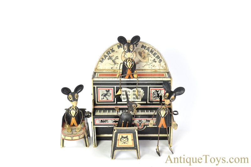 Marx Tin Lithographed Windup "Marx Merry Makers" Mouse Band Toy with Marquee <FONT COLOR="ff000 ">*SOLD*</font> - Image 2