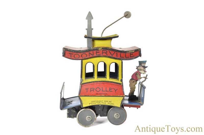 Strauss/Fischer Nifty Toys ca. 1922 Tin Lithographed Windup No. 280098 Fountaine Fox “Toonerville Trolley”  German Toy <FONT COLOR="ff000 ">*SOLD*</font> - Image 2