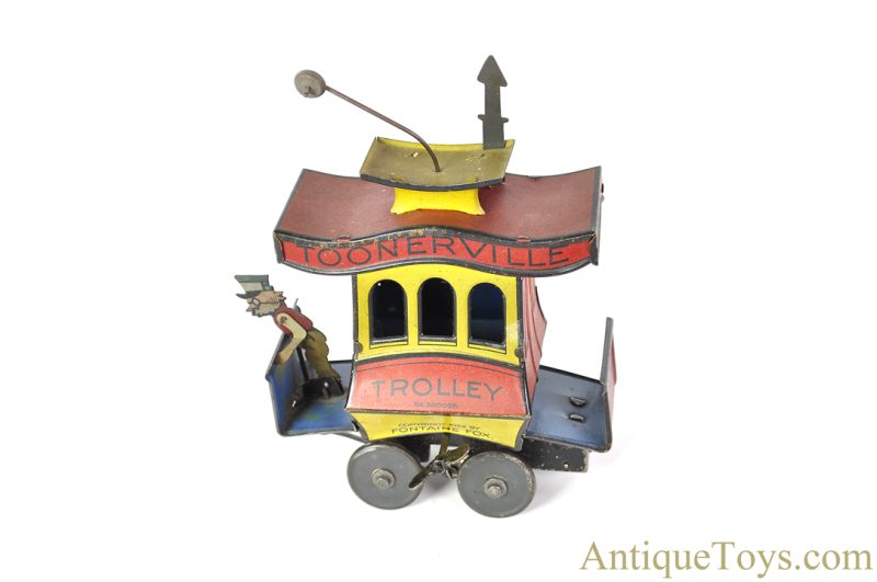 Strauss/Fischer Nifty Toys ca. 1922 Tin Lithographed Windup No. 280098 Fountaine Fox “Toonerville Trolley”  German Toy <FONT COLOR="ff000 ">*SOLD*</font> - Image 3