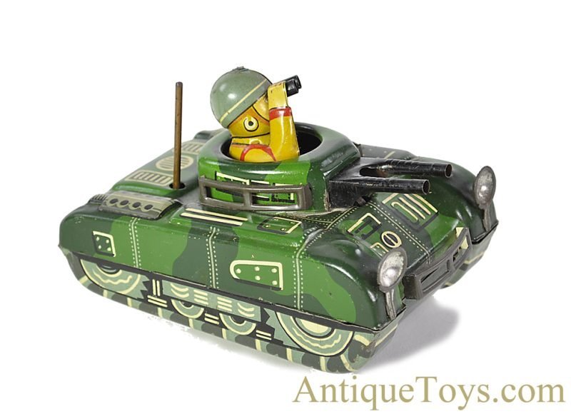 Haji Tin Lithographed Friction Sparking US-20710 "Observation Tank" Japanese Toy <FONT COLOR="ff000 ">*SOLD*</font>