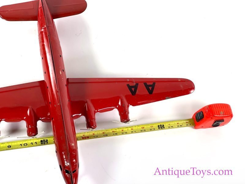 Marx Pressed Steel Deluxe Sized AA American Airlines DC4 NC2100 Airplane <FONT COLOR="ff000 ">*SOLD*</font> - Image 10