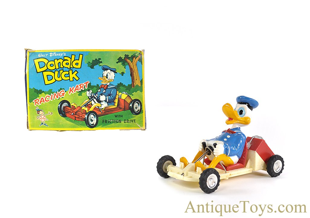 Marx Rare Plastic Friction “Walt Disney's Donald Duck Racing Kart