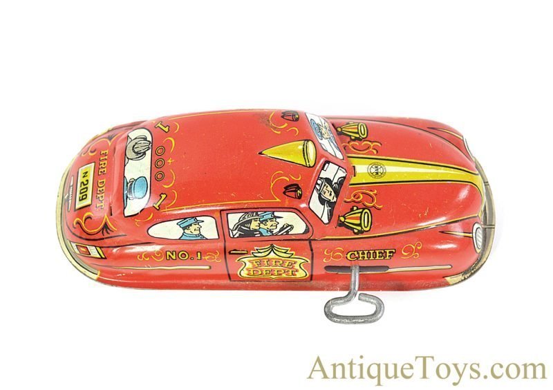 Marx Tin Lithographed Windup Small No. 209 "Mechanical Fire Chief Car" *SOLD* - Image 4