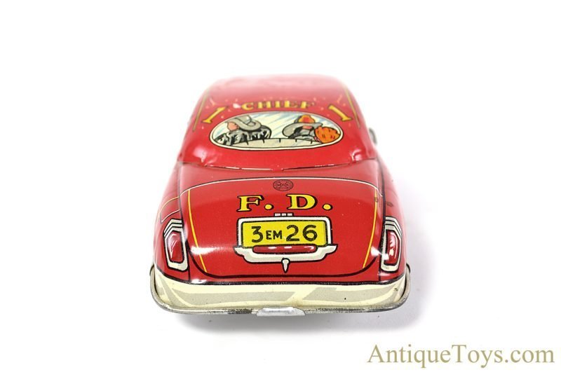 Marx Tin Lithographed Windup "Mechanical Fire Chief Car" in Box <FONT COLOR="ff000 ">*SOLD*</font> - Image 8