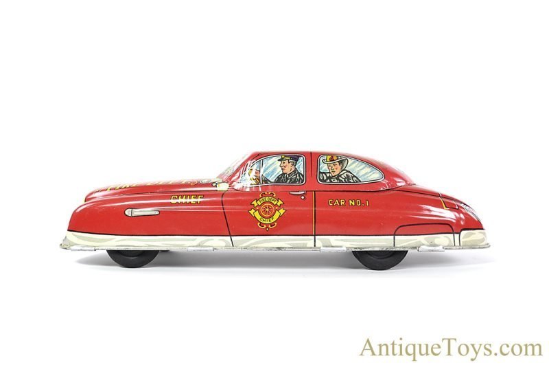 Marx Tin Lithographed Windup "Mechanical Fire Chief Car" in Box <FONT COLOR="ff000 ">*SOLD*</font> - Image 3