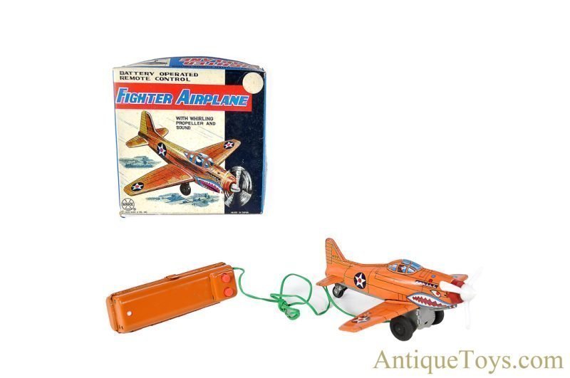 Marx ca. Tin Lithographed Battery Operated Remote Control "Fighter Airplane" in Box <FONT COLOR="ff000 ">*SOLD*</font>